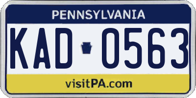 PA license plate KAD0563