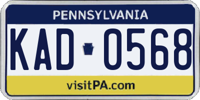 PA license plate KAD0568