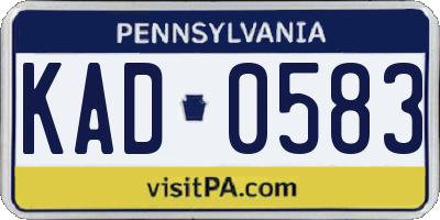 PA license plate KAD0583