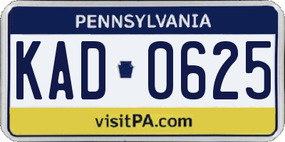 PA license plate KAD0625