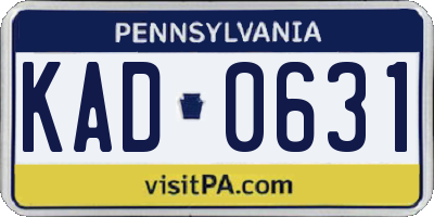 PA license plate KAD0631