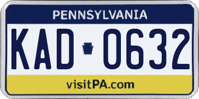 PA license plate KAD0632