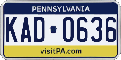 PA license plate KAD0636