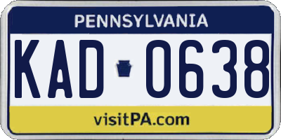 PA license plate KAD0638