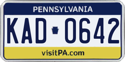 PA license plate KAD0642