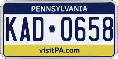 PA license plate KAD0658