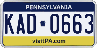 PA license plate KAD0663