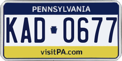 PA license plate KAD0677