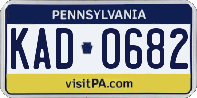 PA license plate KAD0682