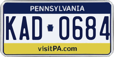 PA license plate KAD0684