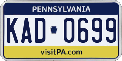 PA license plate KAD0699