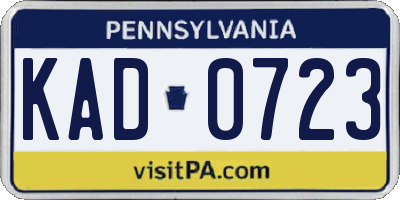 PA license plate KAD0723