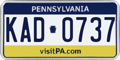 PA license plate KAD0737