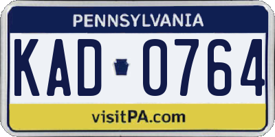 PA license plate KAD0764