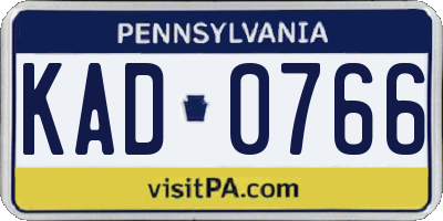 PA license plate KAD0766