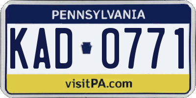 PA license plate KAD0771