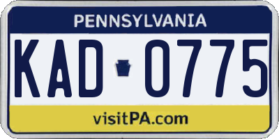 PA license plate KAD0775