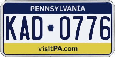 PA license plate KAD0776
