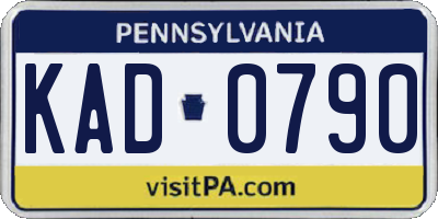 PA license plate KAD0790