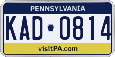 PA license plate KAD0814