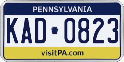 PA license plate KAD0823