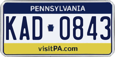 PA license plate KAD0843