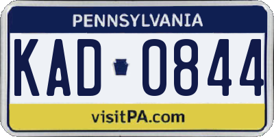 PA license plate KAD0844