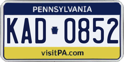 PA license plate KAD0852