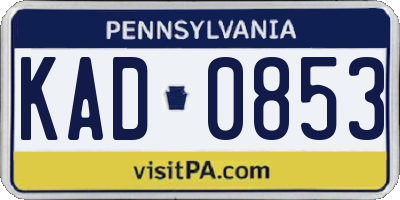 PA license plate KAD0853