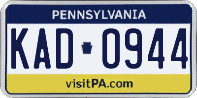 PA license plate KAD0944