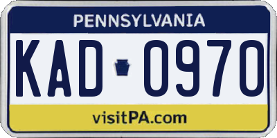 PA license plate KAD0970
