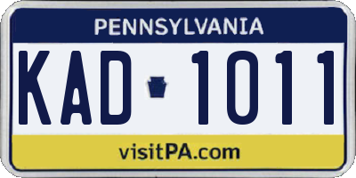 PA license plate KAD1011