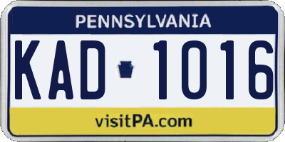 PA license plate KAD1016