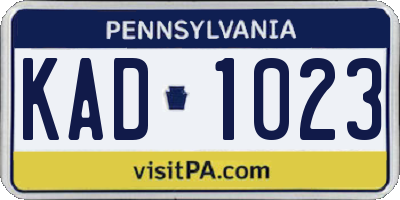 PA license plate KAD1023