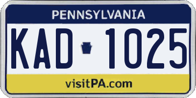 PA license plate KAD1025