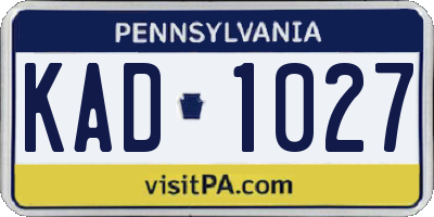 PA license plate KAD1027