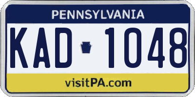 PA license plate KAD1048