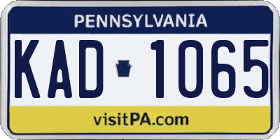 PA license plate KAD1065