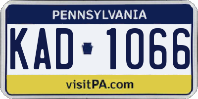 PA license plate KAD1066