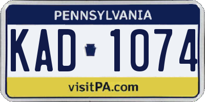 PA license plate KAD1074