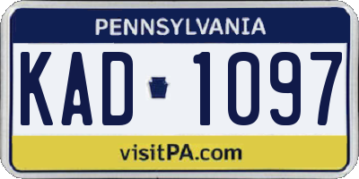 PA license plate KAD1097