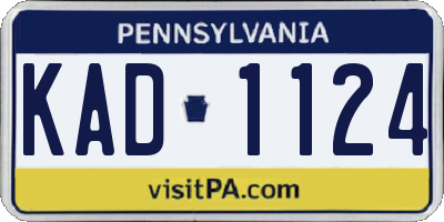 PA license plate KAD1124