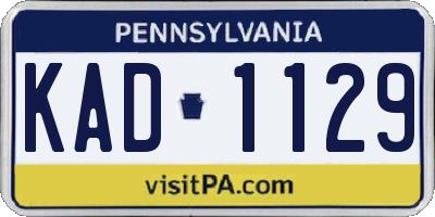 PA license plate KAD1129