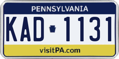PA license plate KAD1131
