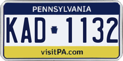 PA license plate KAD1132