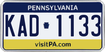 PA license plate KAD1133