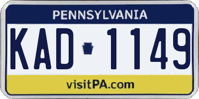 PA license plate KAD1149