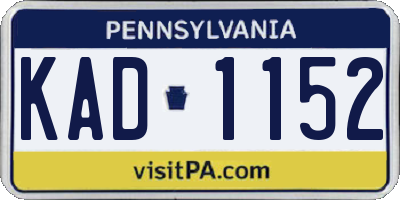 PA license plate KAD1152