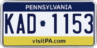 PA license plate KAD1153