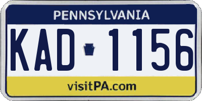 PA license plate KAD1156